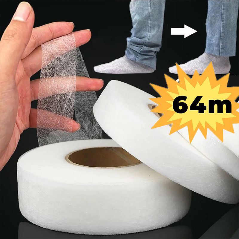 Interfacing Iron On - Cinta termoadhesiva para dobladillos de 64M/rollo,