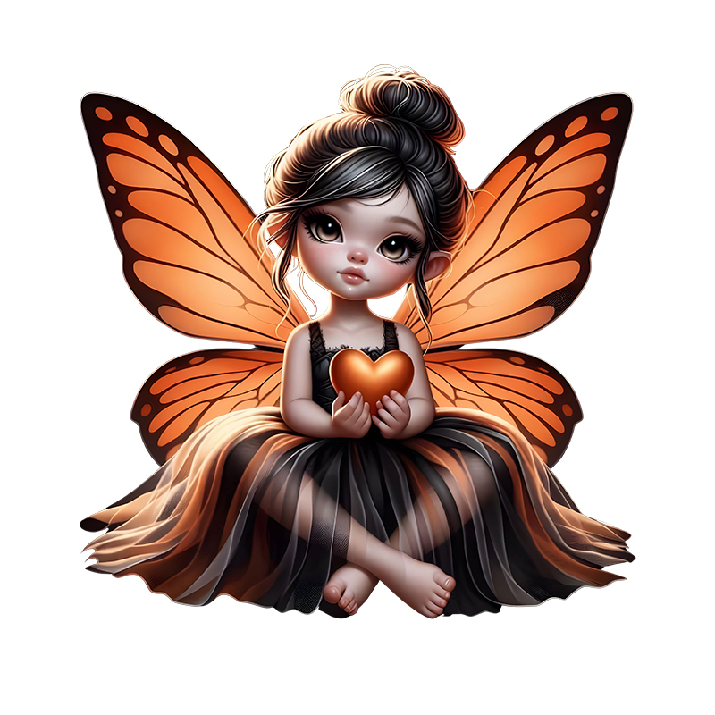 Iron On Patch - Linda mariposa elfo chica planchar en