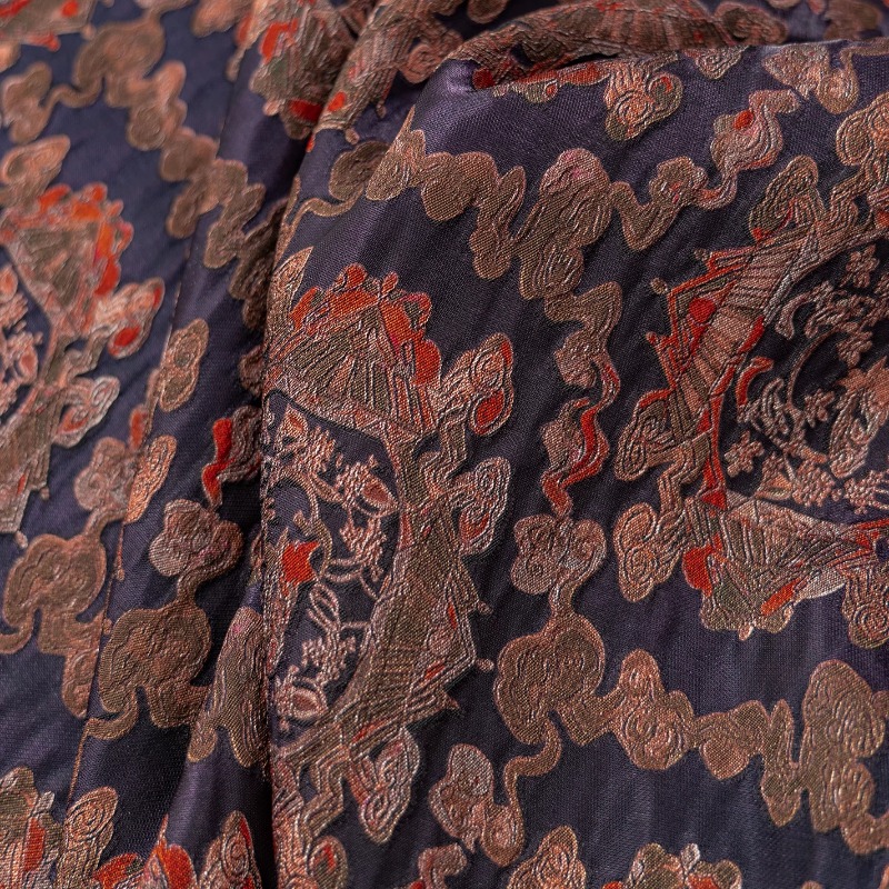 Sewing Fabric - Tela Jacquard Floral de Rayón Rojo