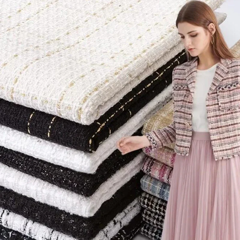 Sewing Tweed - Tela pequeña de seda dorada de