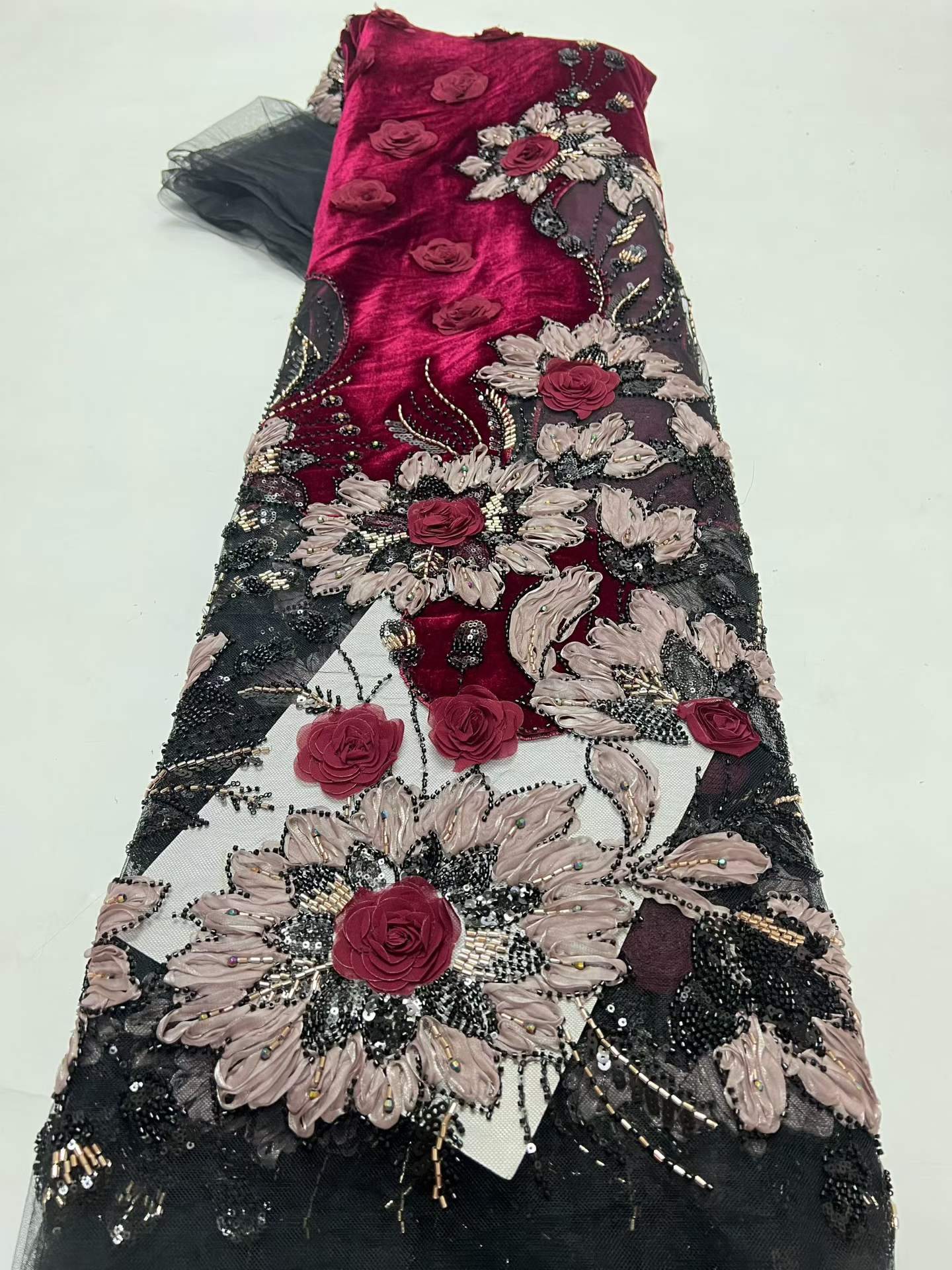 Sewing Velvet Fabric - Tela de encaje de terciopelo africano