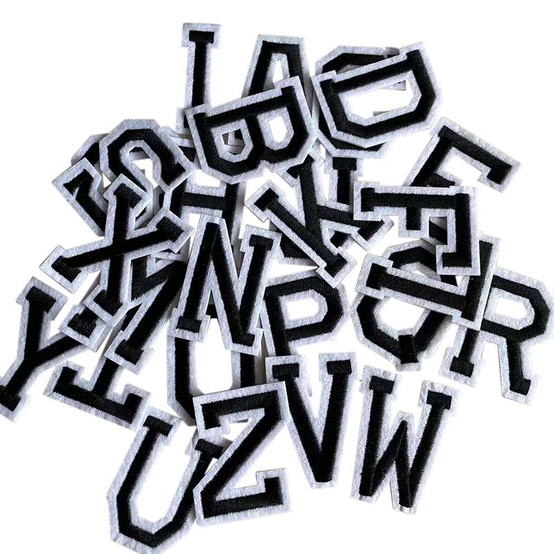 Interfacing Iron On - 10PCS, 26PCS/A~Z Letras del alfabeto negras