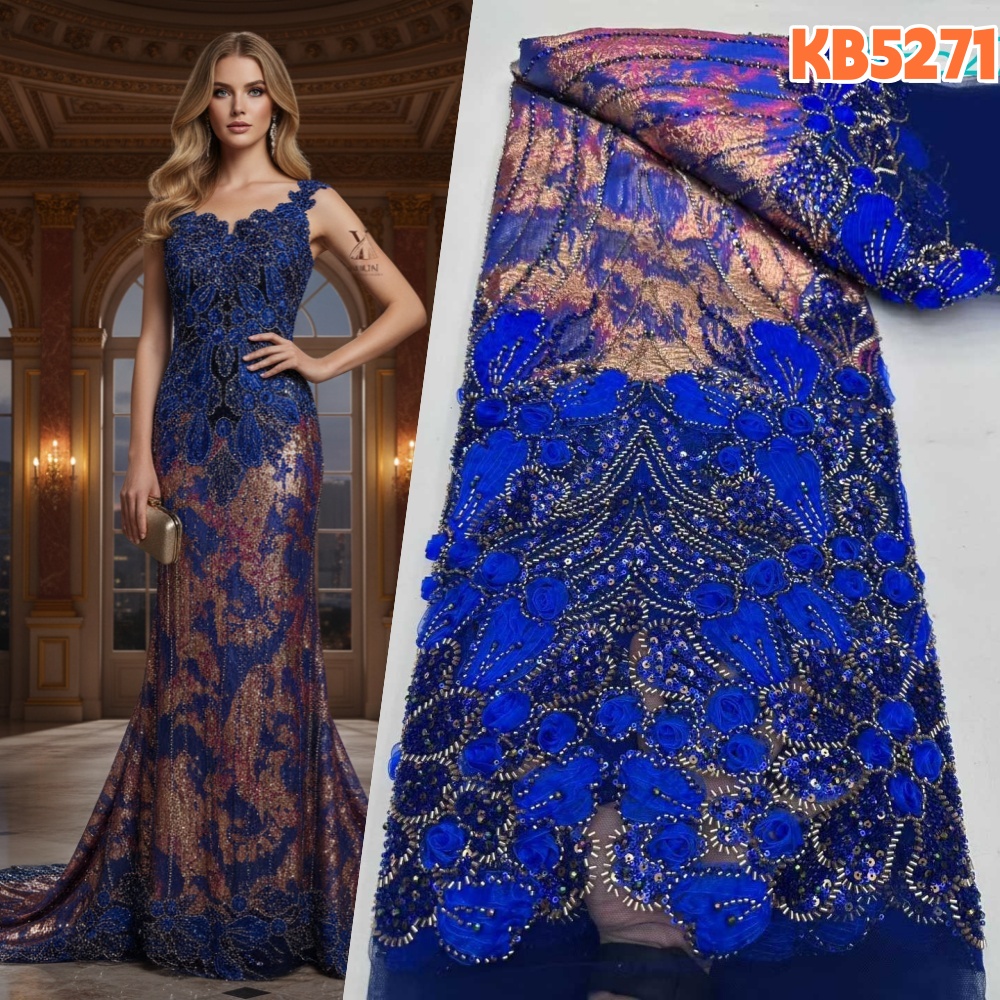 Sewing Velvet Fabric - Tela de encaje nigeriano, 5 yardas,