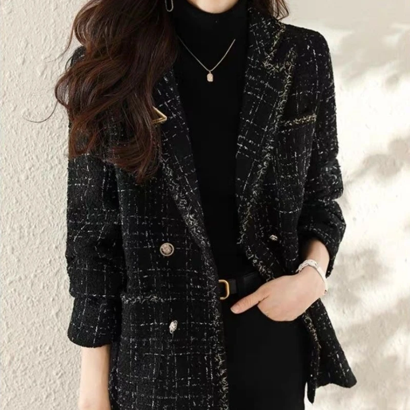 Sewing Tweed - Chaqueta informal de Tweed gruesa acolchada