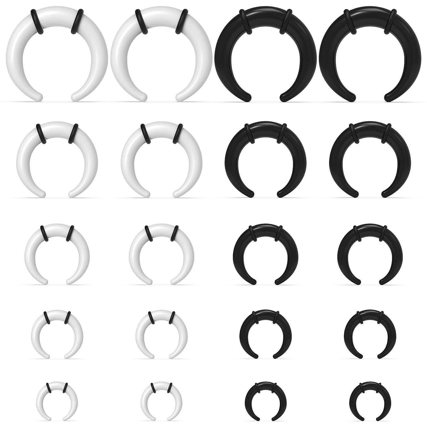 Seam Gauge Metal - Anillos de tabique grandes, 14G, 12G,