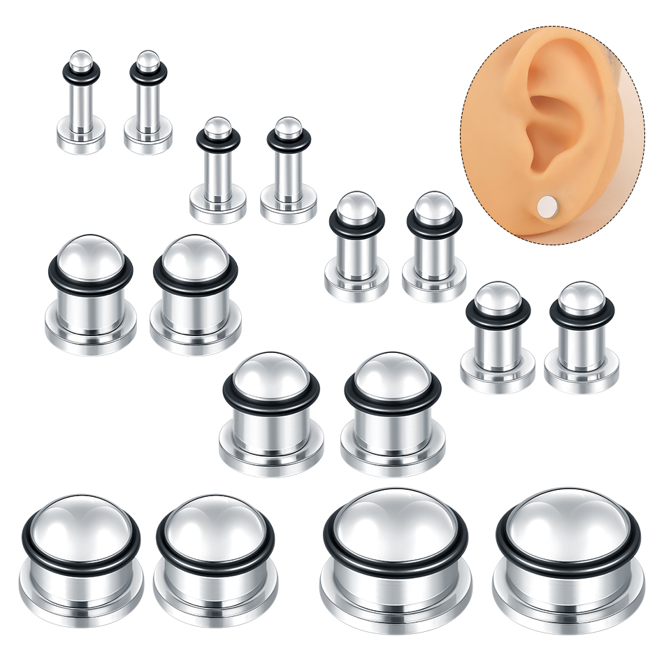 1 par de pendientes de túnel d - Seam Gauge Metal reseña y precio