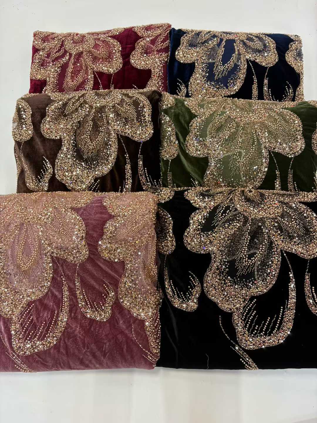 Tela de encaje pesado con cuen - Sewing Velvet Fabric reseña y precio